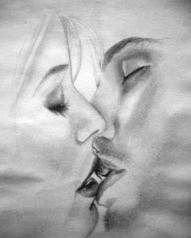 kissing lips drawing. pencil drawings kissing