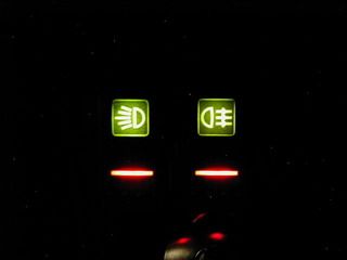 Fog/Driving Lamps, Rear/Reverse Lamps switches: (dash lights on, lamps on)