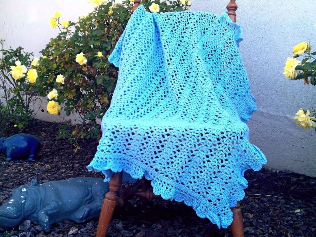 Little Boy Blue Crocheted Crib Blanket