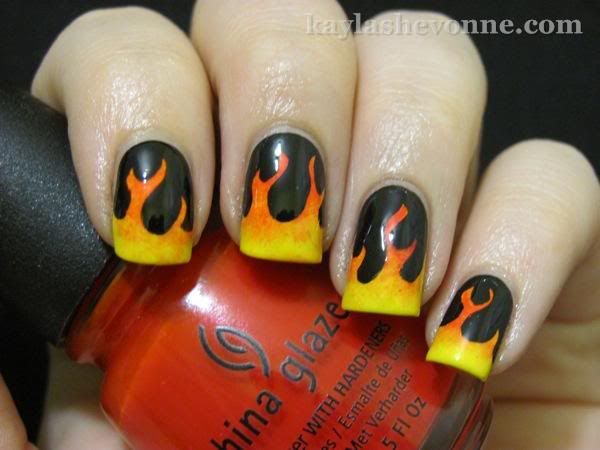 fire nail art