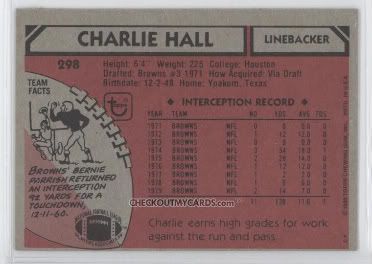 Cougar Cards  1980 Topps  298 Charlie Hall