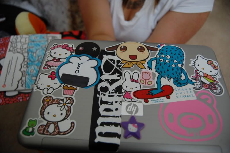 those hello kitty stickers are
