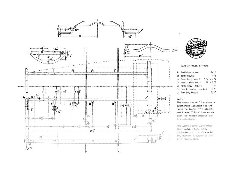 Ford model a frame drawing #7