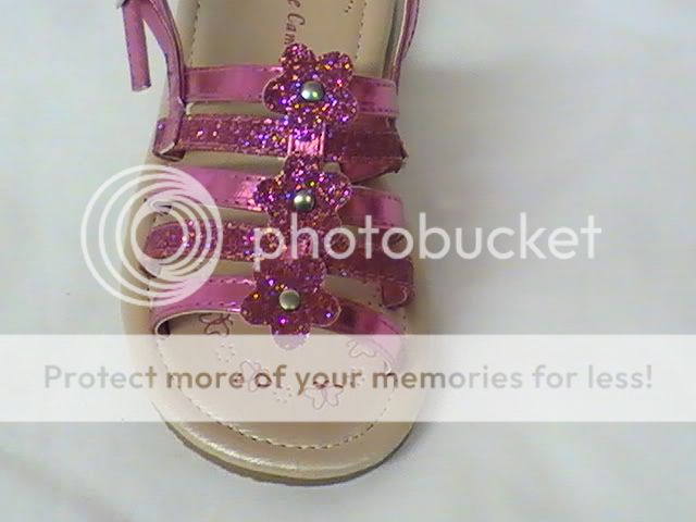 Girls Fuchsia Sandals  Flowers & Glitter CM YOUTH Sz 3  