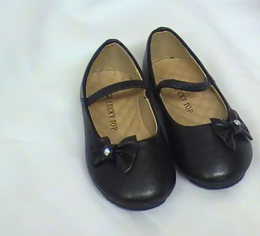 Girls Black Ballet Flats w Little Bow TG Toddler Sz 5