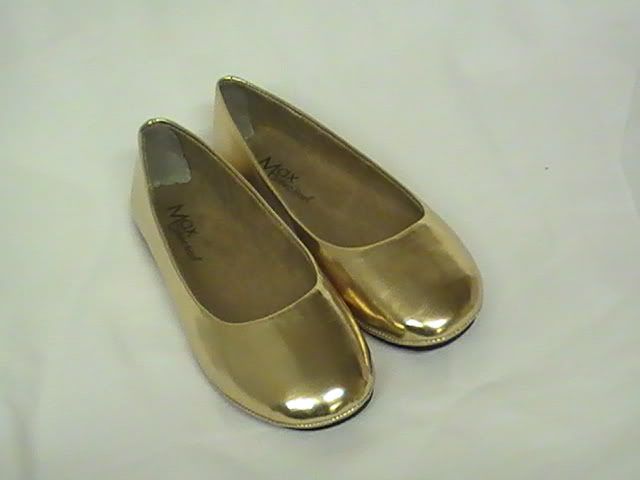 Girls Gold Ballet Flats MXT Toddler Sz 6