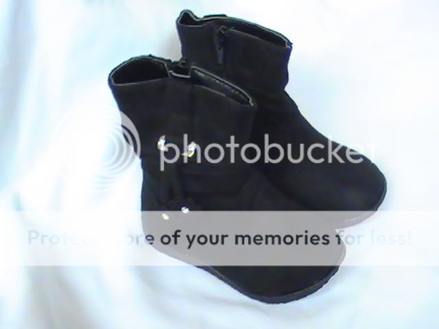 Black Suede Boots w Little Flowers WW Toddler Sz 5