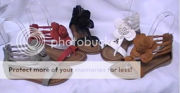 Girl Sandals w/Big Flower (Beach3) YOUTH Dress Shoes Pageant Party 