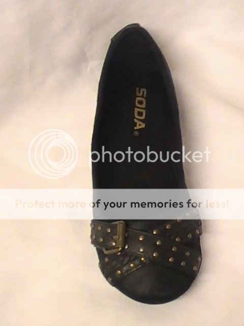 Girls Black Suede Ballet Flats w/Studs SD Yth Sz 1  