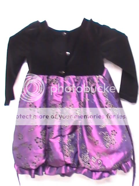Girl Purple Velvet Dress Size 4t years Party Dress Pageant  