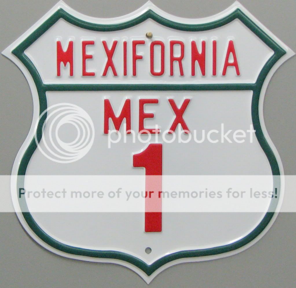 Route 66 Authentic Sign  Mexifornia US 1 18 Gauge Steel  